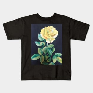 Yellow Rose watercolour painting Kids T-Shirt